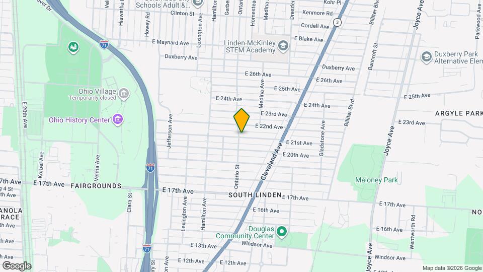 1178 E 21st Ave Mapa y Detalles de la Ubicación