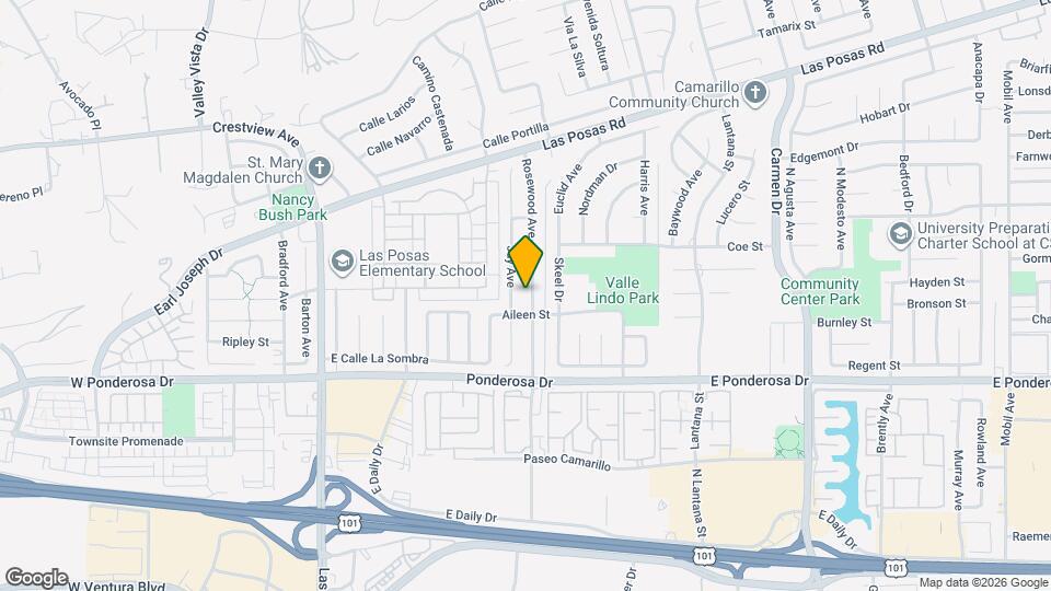 891 Rosewood Ave Map and Location Details