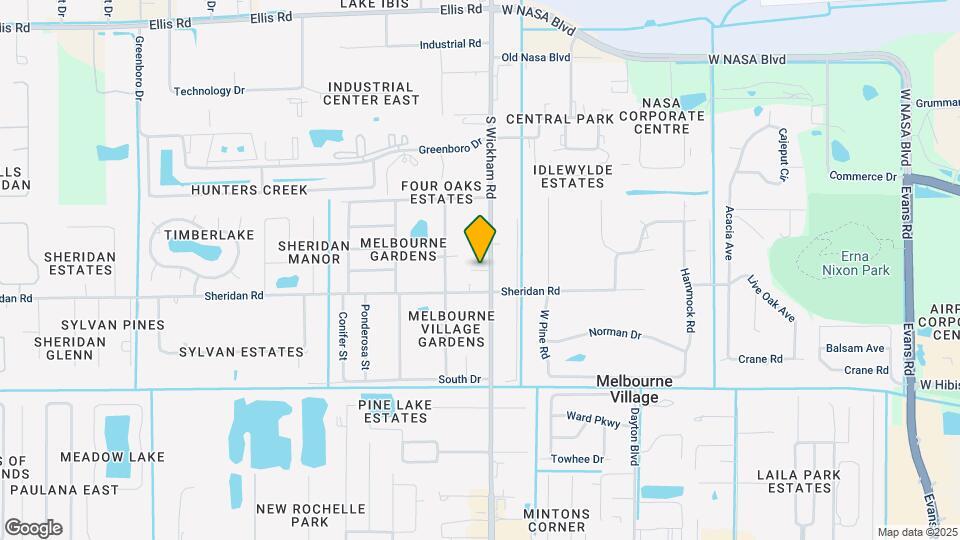 1044 S Wickham Rd Map and Location Details