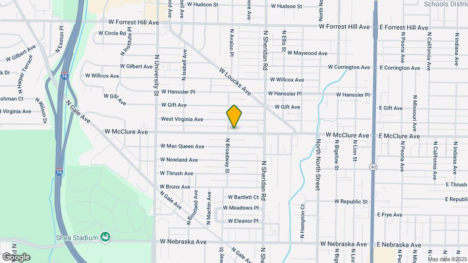 821 W McClure Ave Map and Location Details