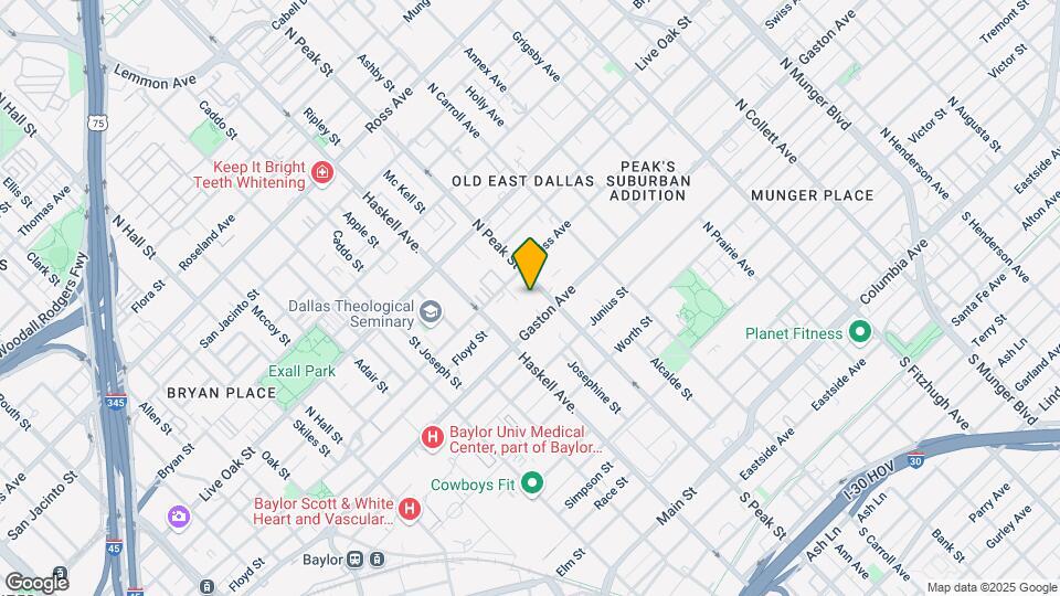 4211 Gaston Ave Mapa y Detalles de la Ubicación