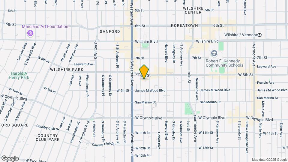 820 S Oxford Ave Map and Location Details