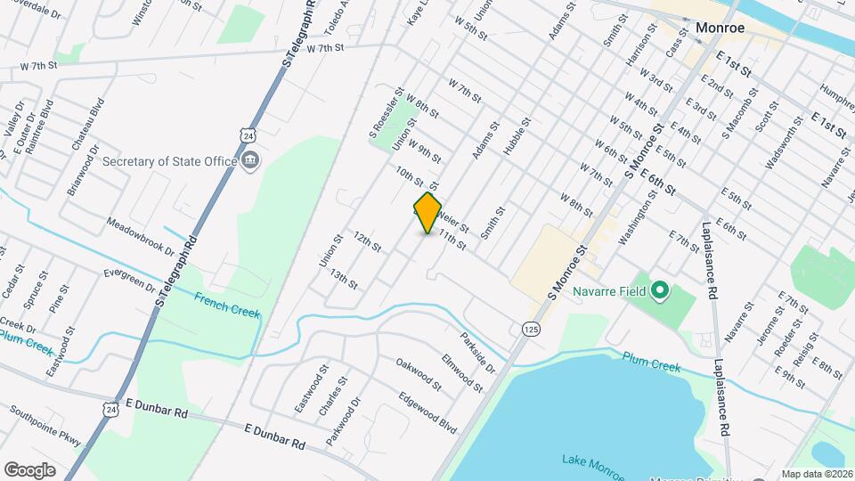 1109 Adams St Map and Location Details