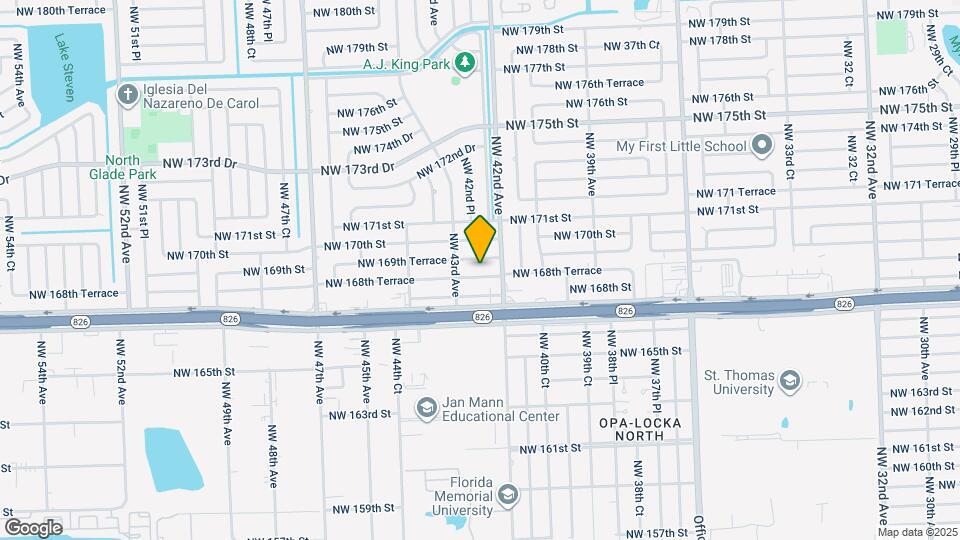 4235 NW 168th Terrace Map and Location Details