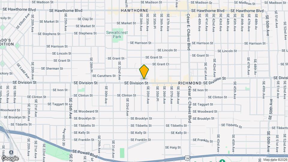 3417 SE Division St Map and Location Details
