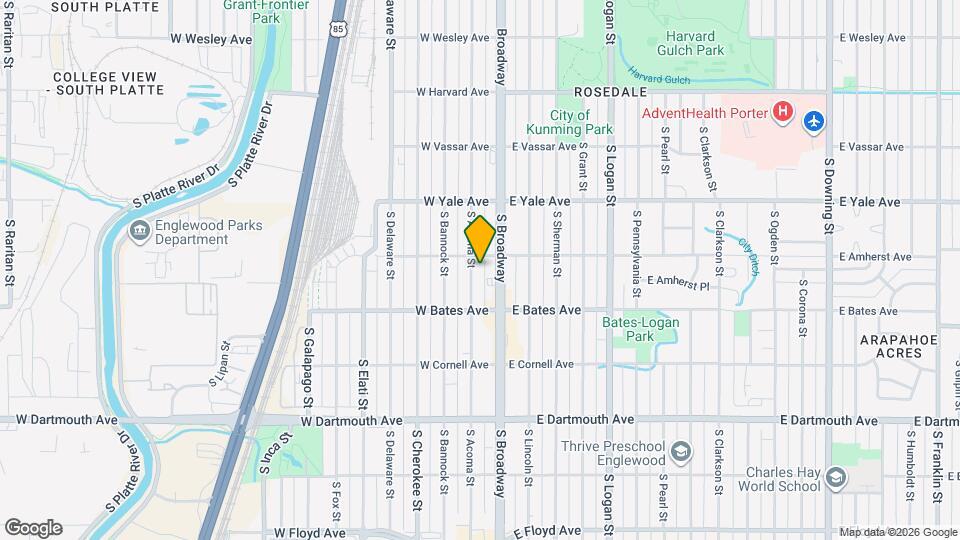 2820 S Acoma St Map and Location Details