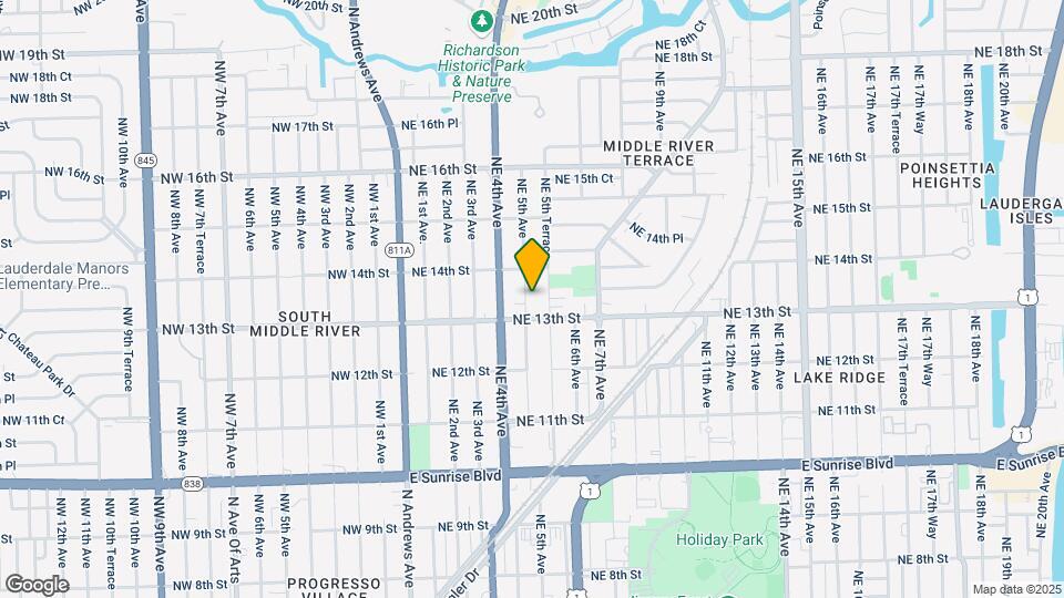 1316 NE 5th Ave Map and Location Details