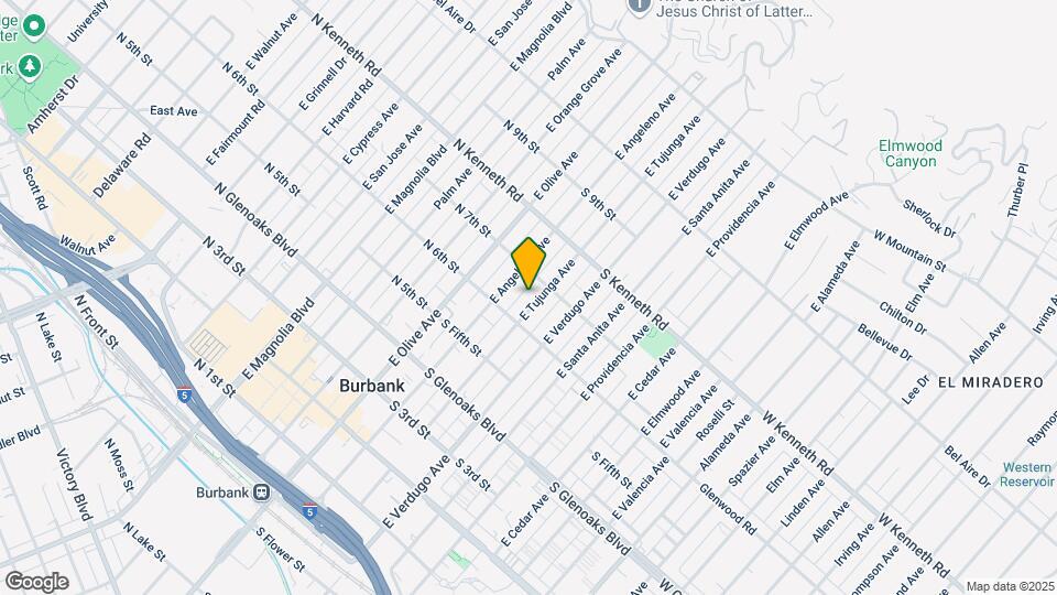 623 E Tujunga Ave Map and Location Details