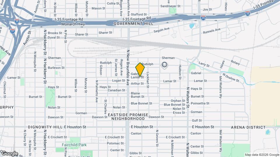 1404 Lamar St Map and Location Details