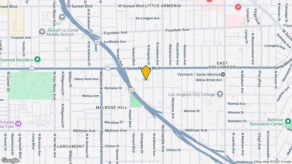 1022 N Kingsley Dr Map and Location Details
