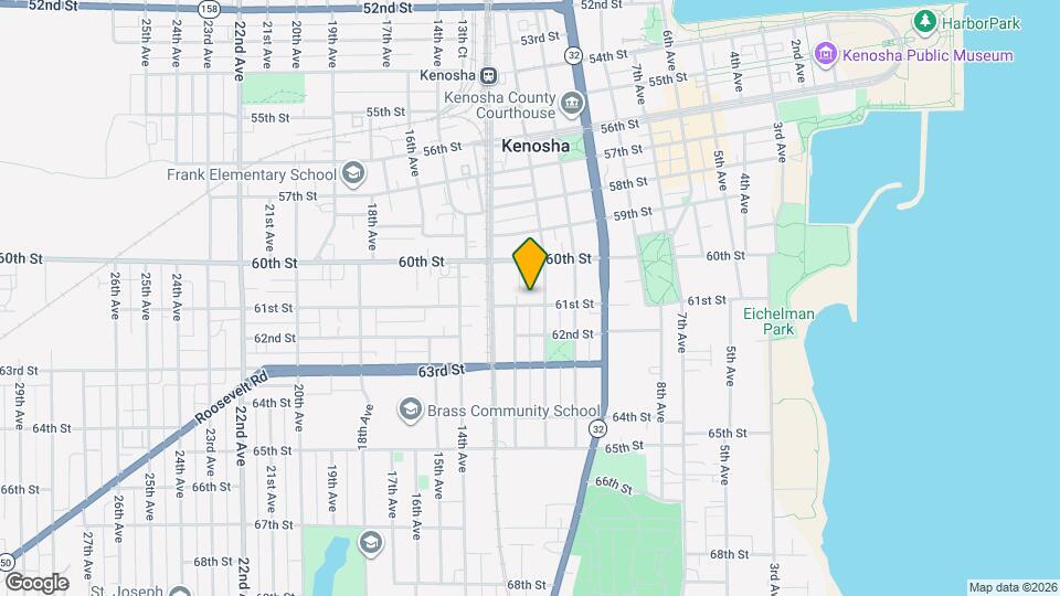 1112 61st St, Unit Back lower unit Map and Location Details