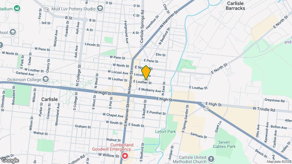 69 E Louther St Map and Location Details