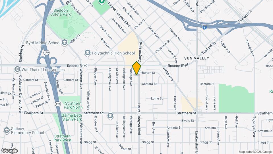 8217 Laurel Canyon Blvd Mapa y Detalles de la Ubicación