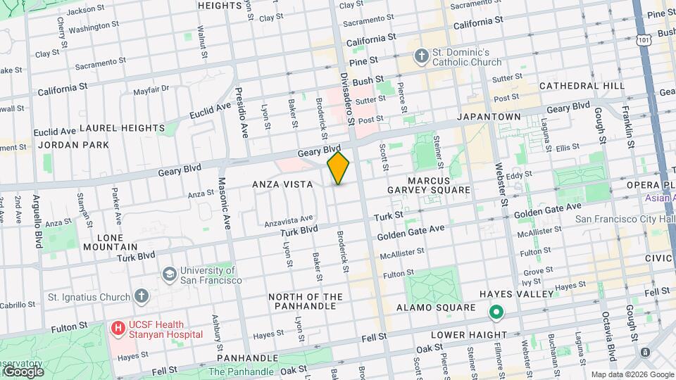 1180 Broderick St Map and Location Details