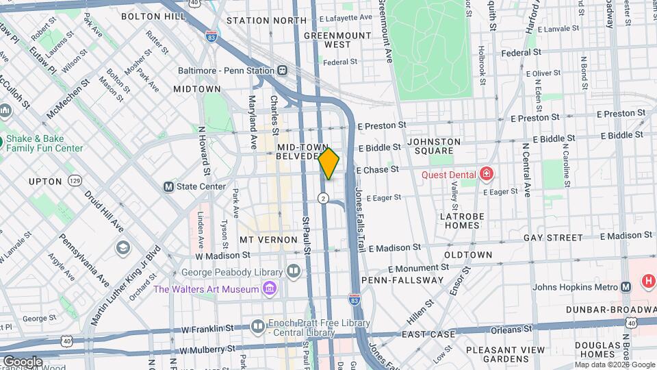 1023 N Calvert St Map and Location Details