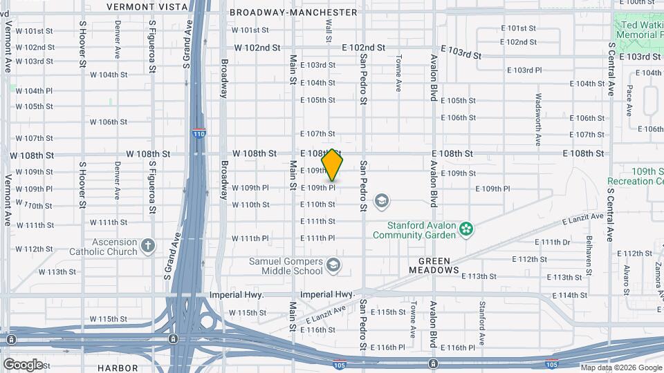 203 E 109th Pl Mapa y Detalles de la Ubicación