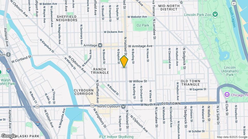 1852 N Halsted St Map and Location Details
