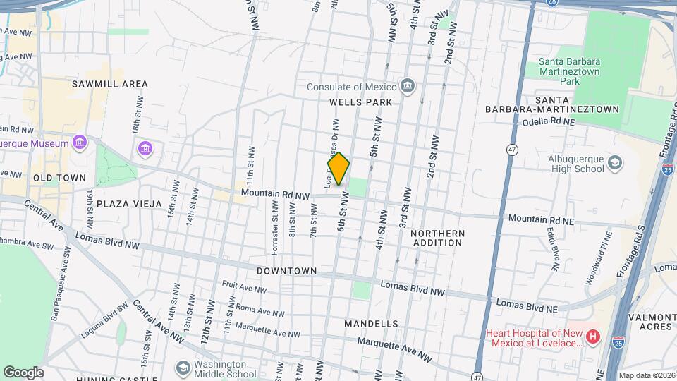 605 Mountain Rd NW Map and Location Details