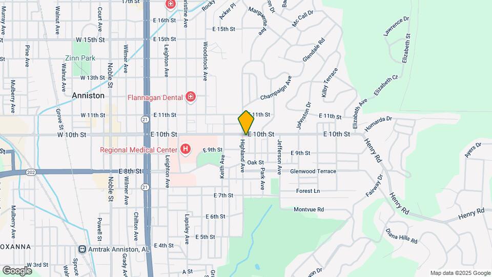 927 Highland Ave Map and Location Details