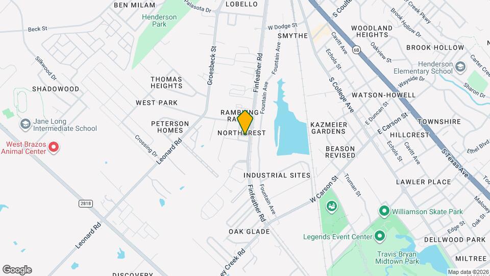 1910 Finfeather Rd Map and Location Details