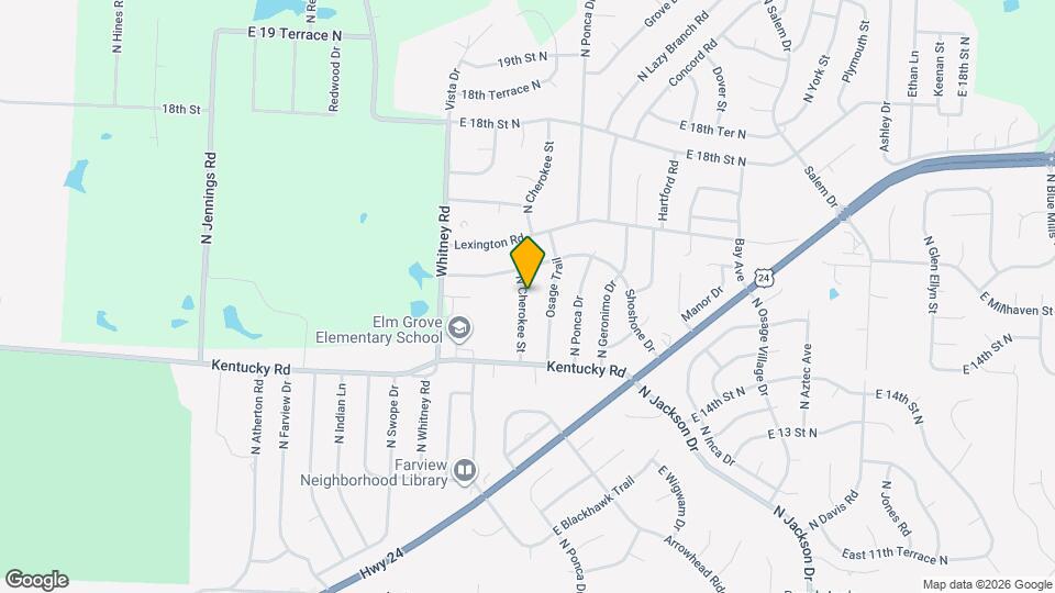 1503 N Cherokee St Map and Location Details