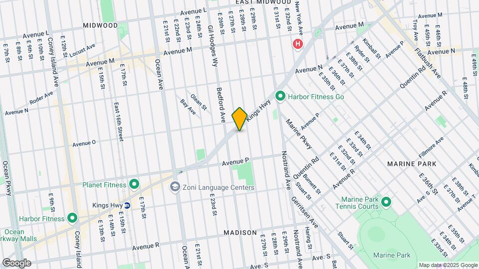 1523-1543 E 26th St Map and Location Details
