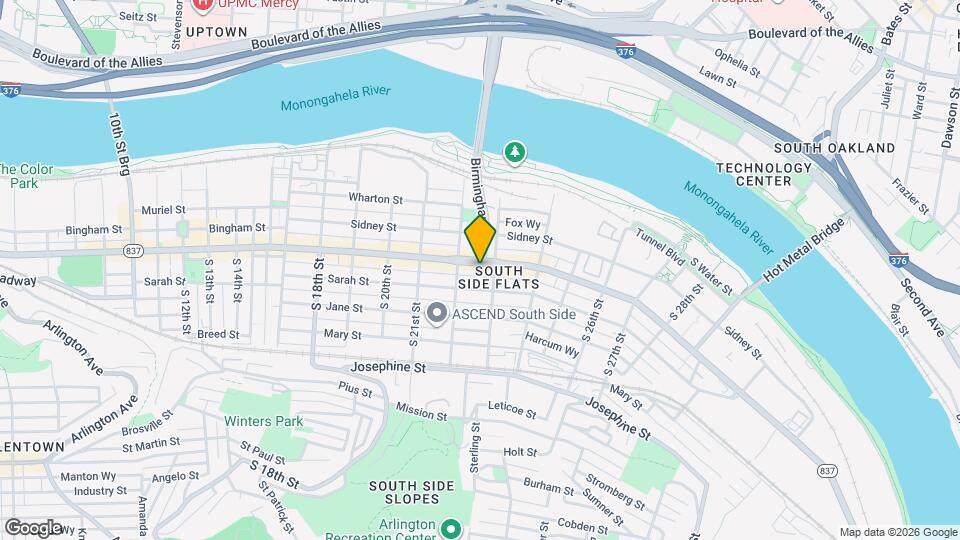 2222 E Carson St, Unit 2 Map and Location Details