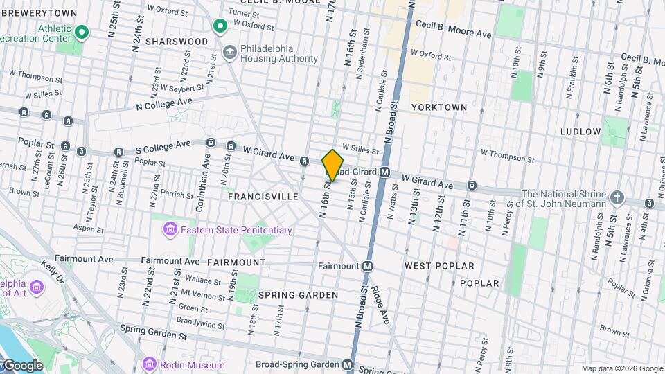 1531 Poplar St Map and Location Details