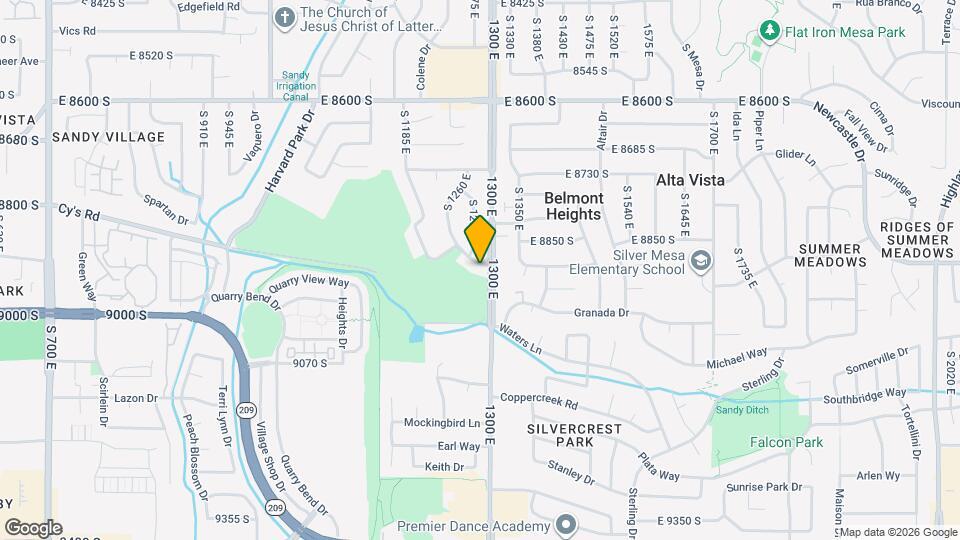 8916 S 1240 E Mapa y Detalles de la Ubicación