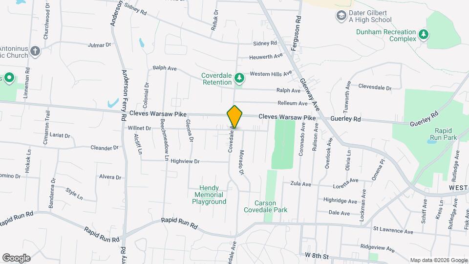 1156 Covedale Ave Map and Location Details