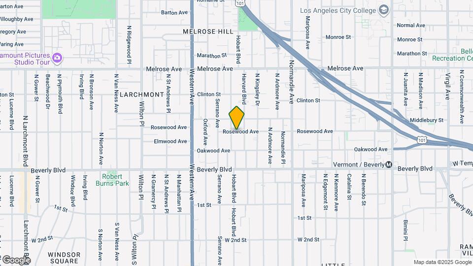 4616 Rosewood Ave Map and Location Details