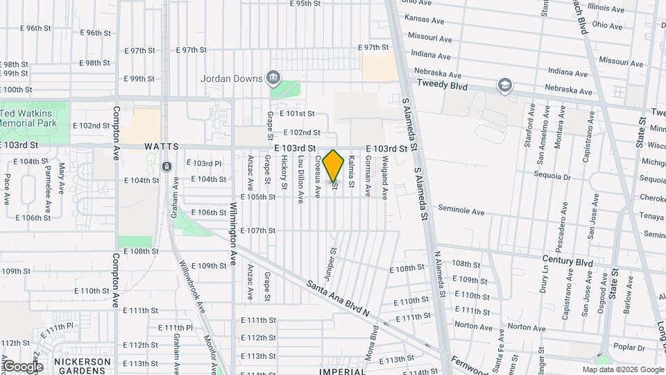 10407 1/2 Juniper St Map and Location Details