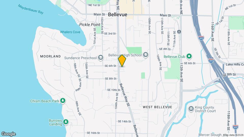 600 Bellevue Way SE Map and Location Details
