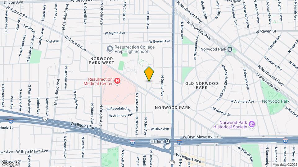 5916 N Odell Ave Map and Location Details