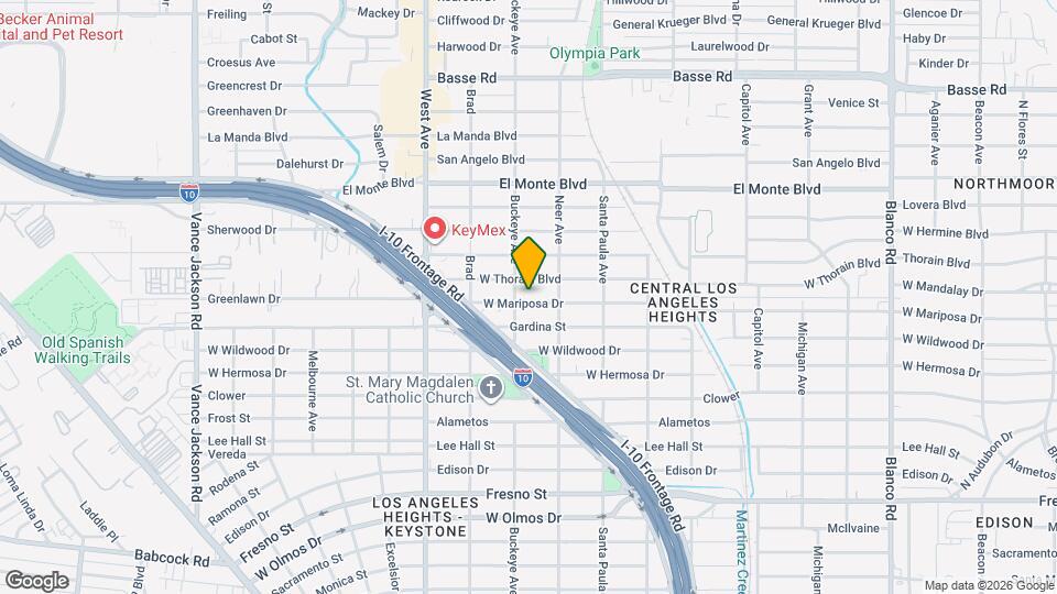 1627 W Mariposa Dr Map and Location Details