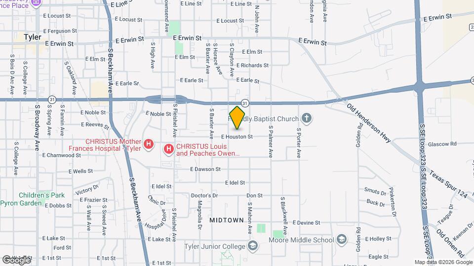 1424 E Houston St Map and Location Details