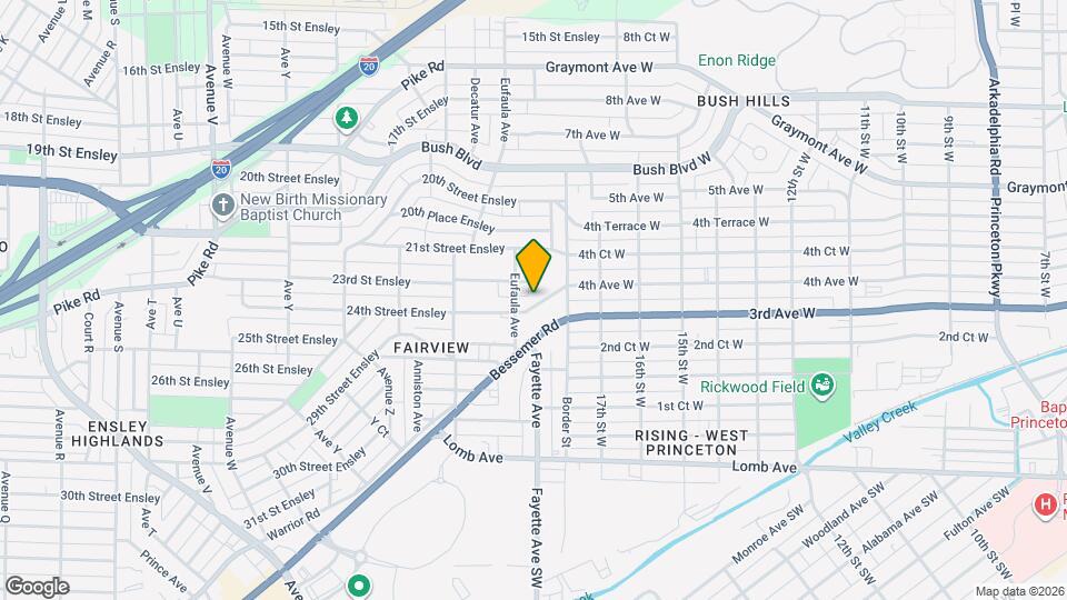 2916 24th Street Ensley Map and Location Details