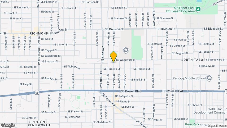 5127 SE Tibbetts St Map and Location Details