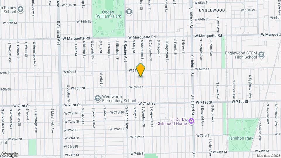 6924 S Aberdeen St Map and Location Details