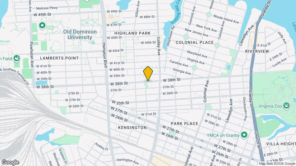 835 W 38th St Map and Location Details