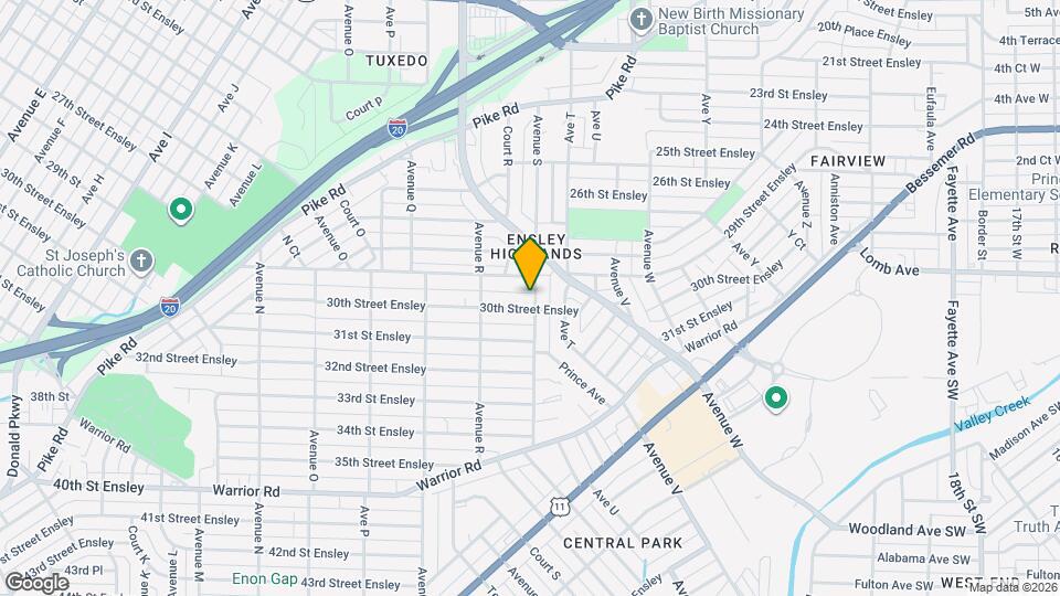 1844 30th Street Ensley Map and Location Details