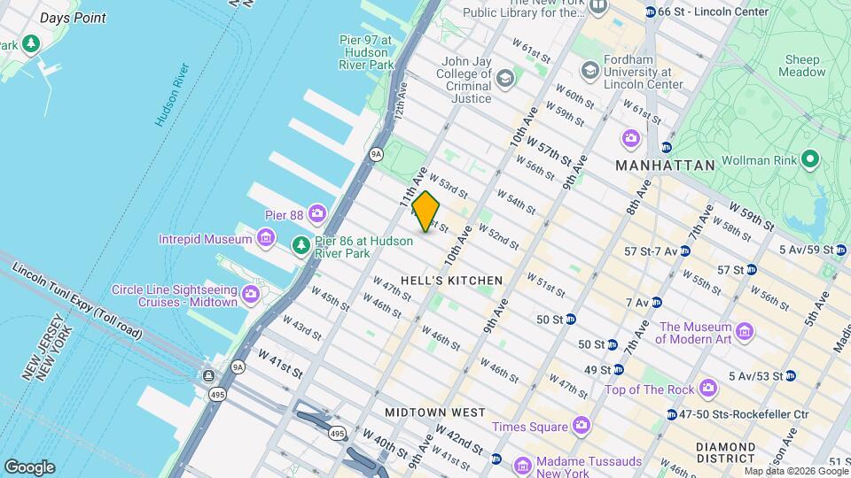 500 W 50th St Map and Location Details