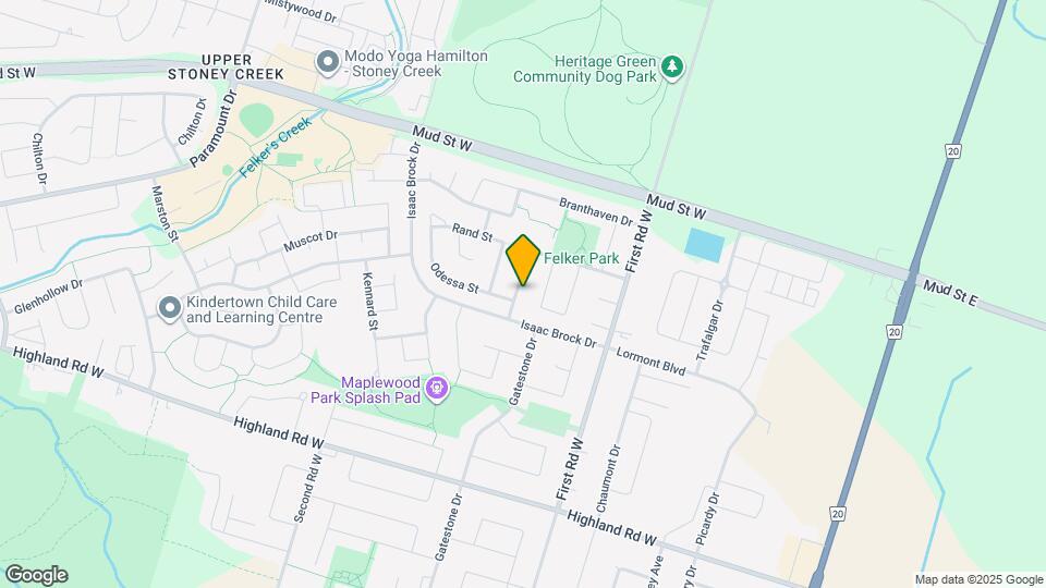 Detached Home In Stoney Creek! Map and Location Details