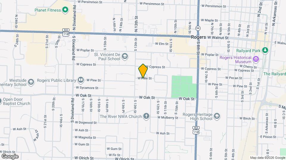 1212 W Pine St Map and Location Details