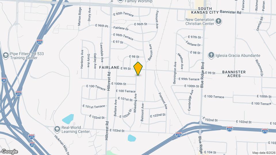 9909 Wheeling Ave Map and Location Details