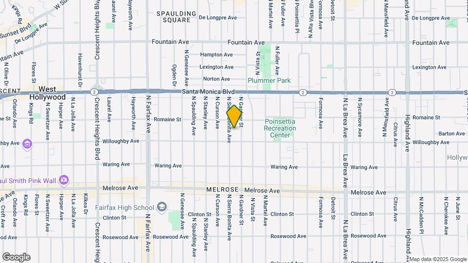 924 N Sierra Bonita Ave Map and Location Details
