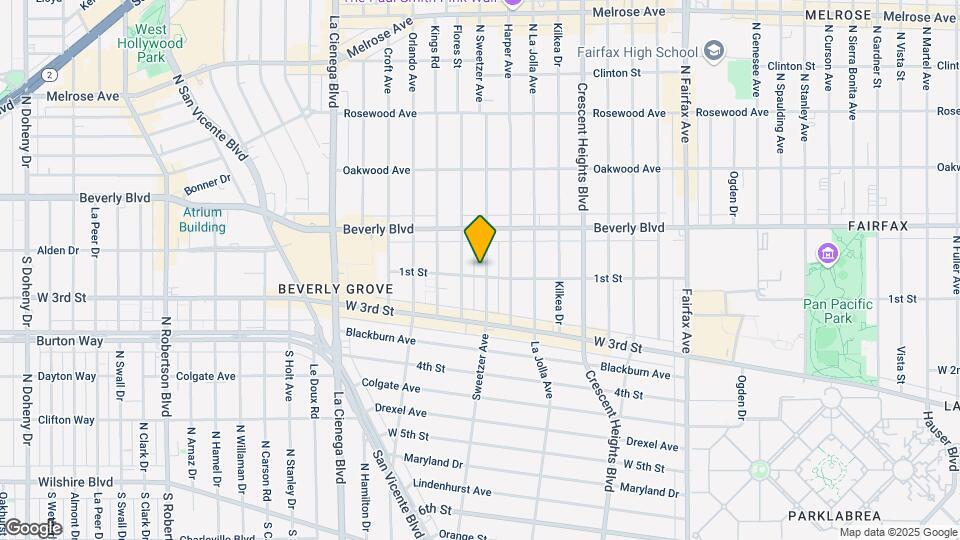 107 N Sweetzer Ave Mapa y Detalles de la Ubicación