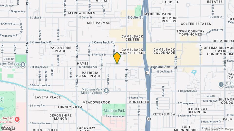 1510 E Highland Ave Map and Location Details