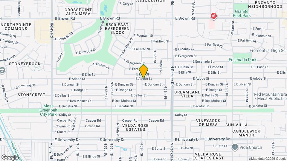 5807 E Adobe Rd Map and Location Details