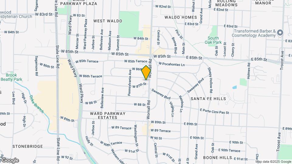 8620 Wornall Map and Location Details